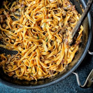 An image of Creamy mushroom Stroganoff Pasta