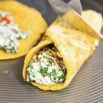 An image of Creamy spinach and ricotta pancakes