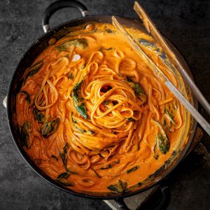 An image of Roasted red pepper pasta