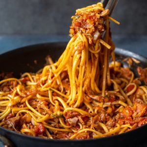 An image of Tagliatelle with Jack fruit Ragu