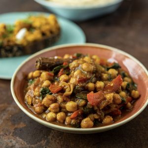 An image of Low Fat Chickpea Tomato Curry