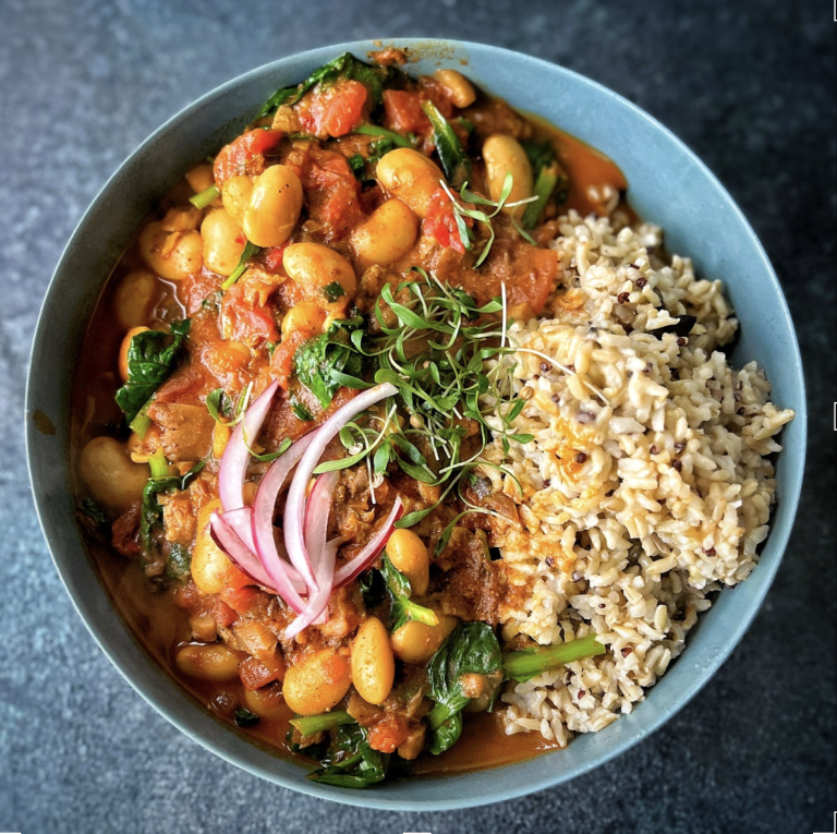 5 mins Spinach, Butterbean and Mushroom Curry - Recipes