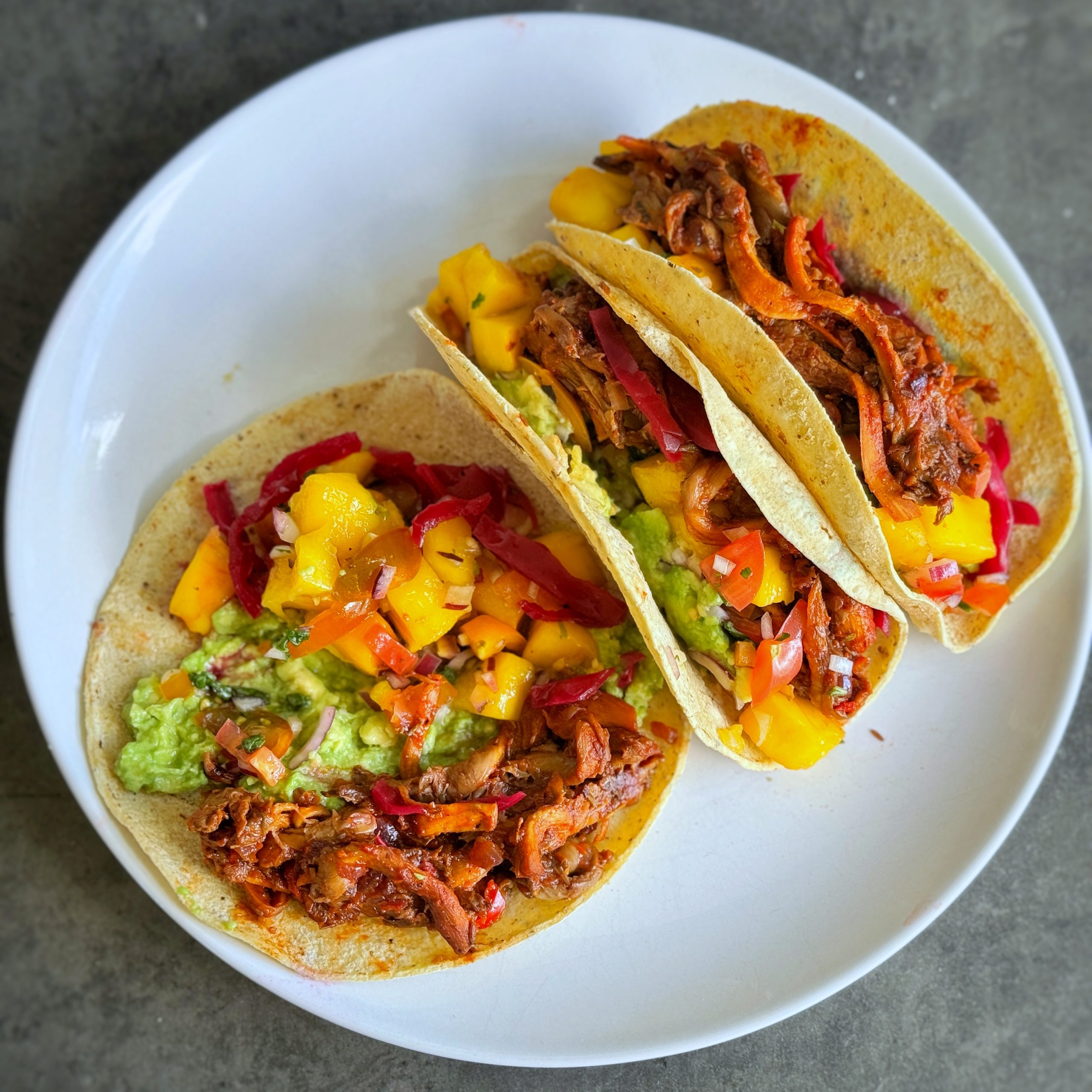 An image of Carnitas - mushroom Meat Tacos