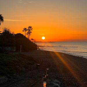 An image of sunrise at the beach