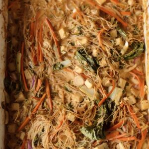 a photo of a tray of One Pan Baked Noodles