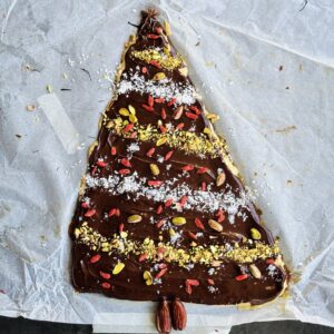 a photo of Date Bark Christmas Tree