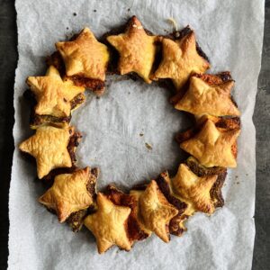 a photo of an Easy Pesto Pastry Wreath