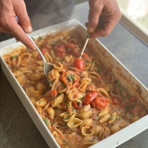 a photo of One-Tray Caramelised Veg Pasta Bake