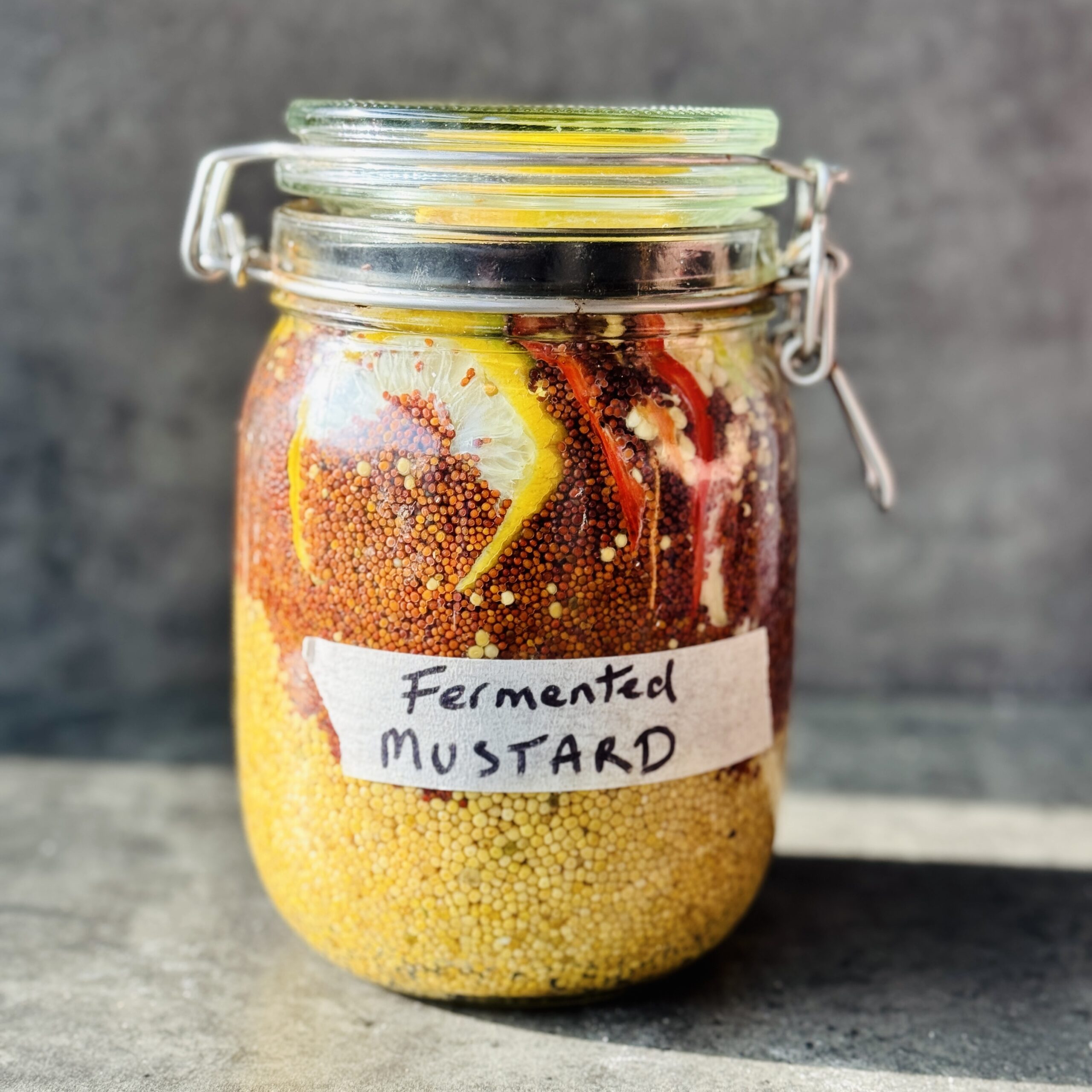 a photo of a jar of Spicy Fermented Mustard 1