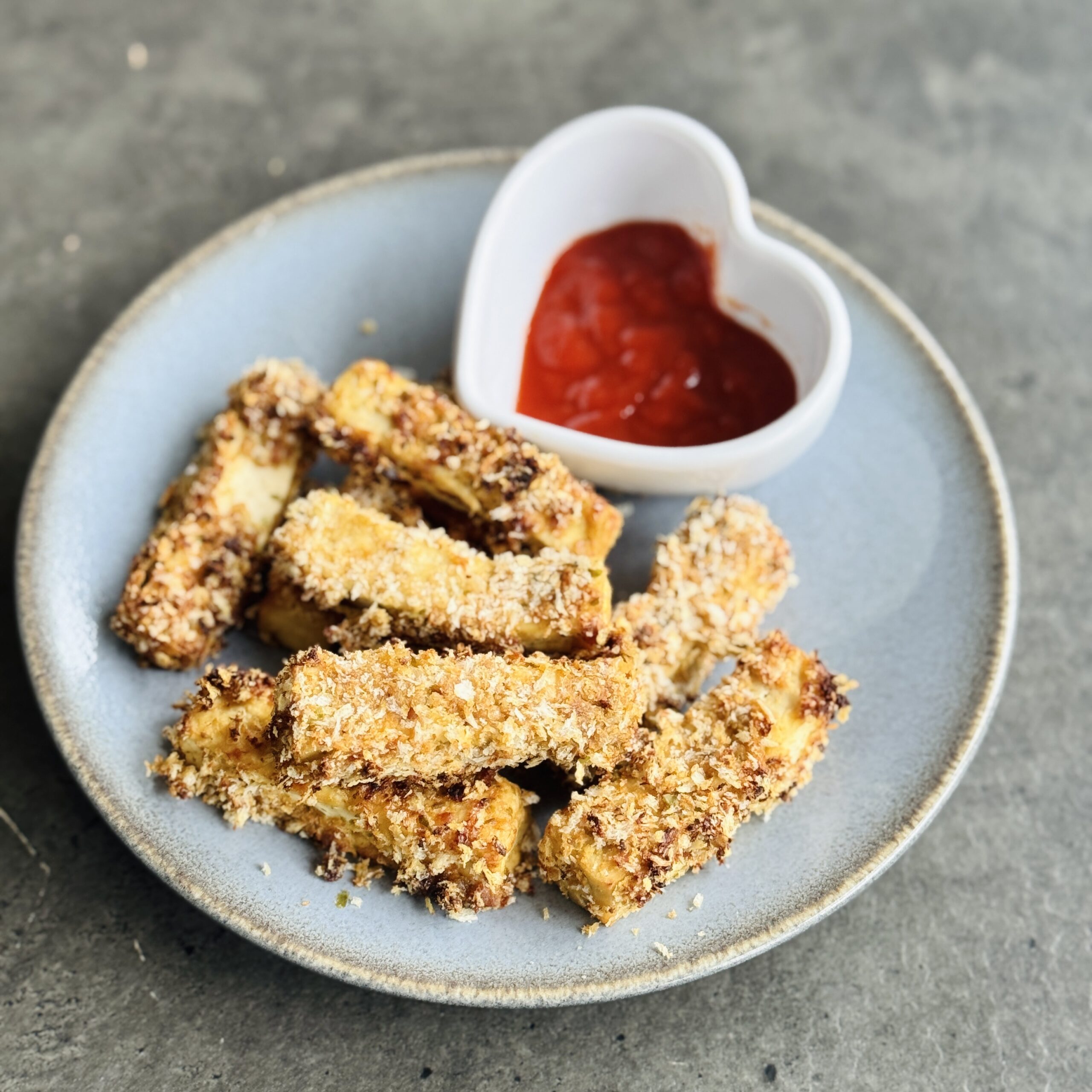 a photo of a plate of Crispy Tofu 'Fish Fingers'