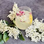 a photo of a glass of Fizzy Wild-Fermented Elderflower Lemonade
