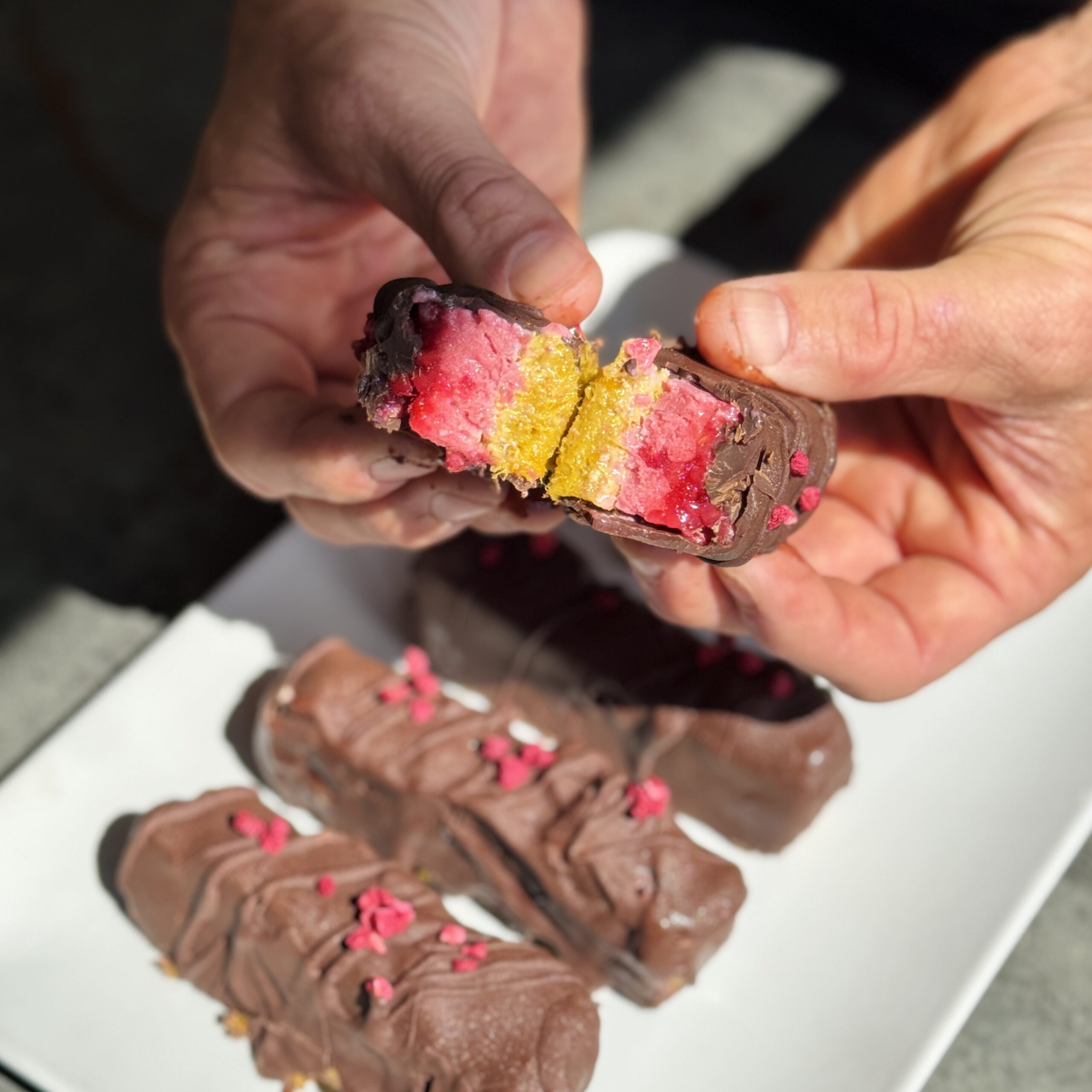 a photo of Tropical Mango Berry Ice Cream Bars