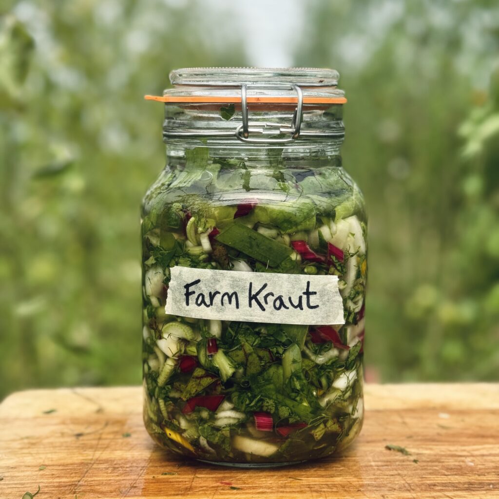 a jar of Summer Farm Kraut