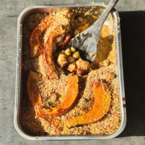 a photo of Easy Pumpkin & Butter Bean Casserole with Sundried Tomato Pesto