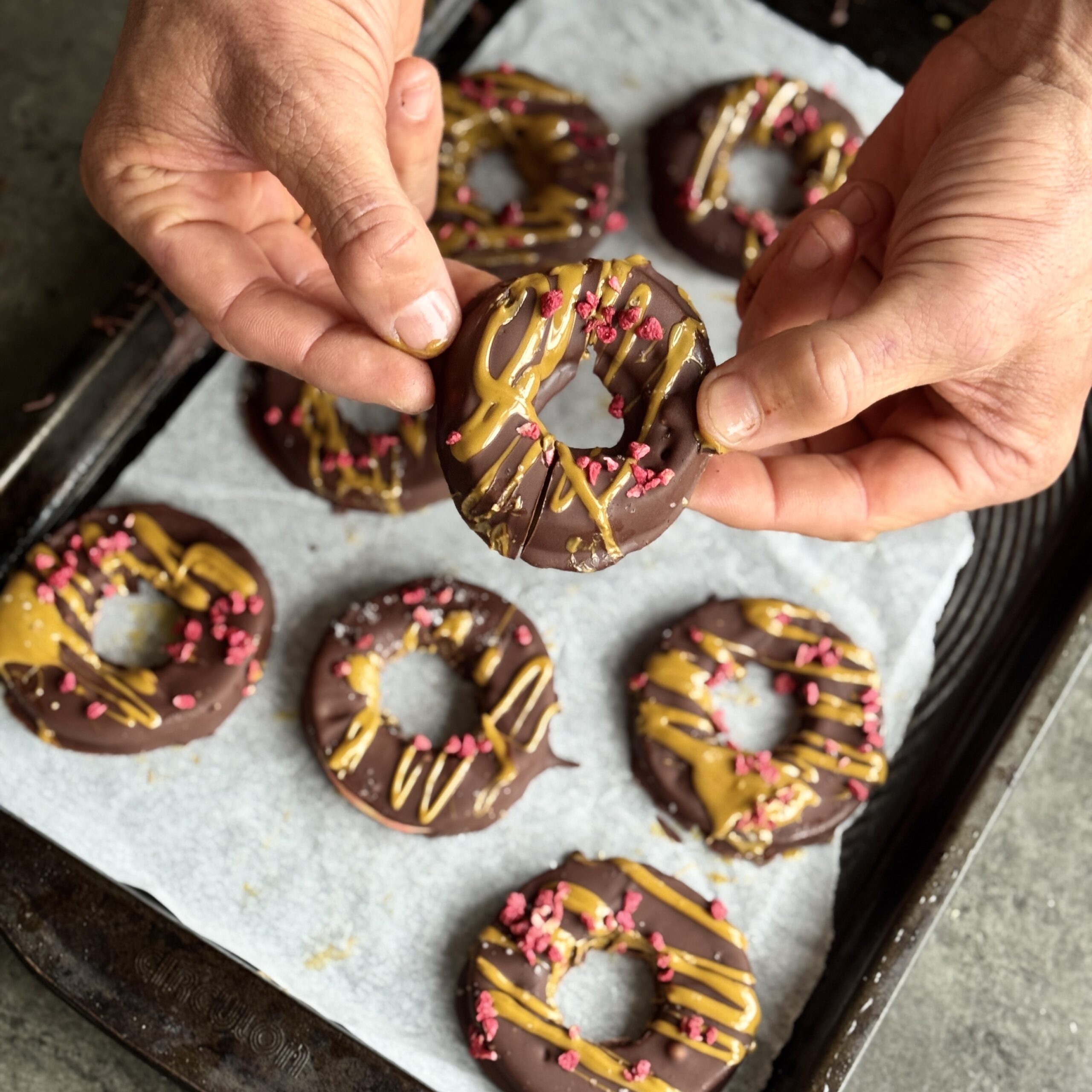 a photo of Chocolate Apple Doughnut Rings