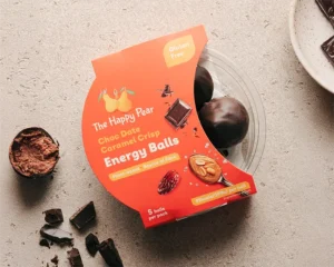 an image of The Happy Pear Choc Date Caramel Crisp Energy Balls 50g