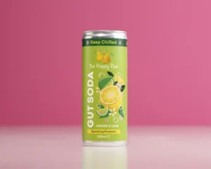 image of Happy Lemon & Lime Gut Soda Can (250 ml)