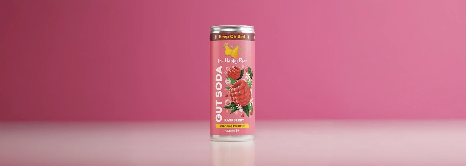 image of Happy Raspberry Gut Soda Can (250 ml)