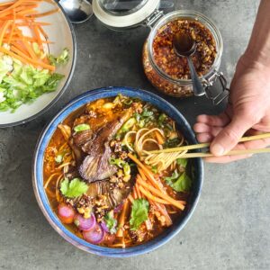 a photo of Thai Red Curry Noodle Bowl