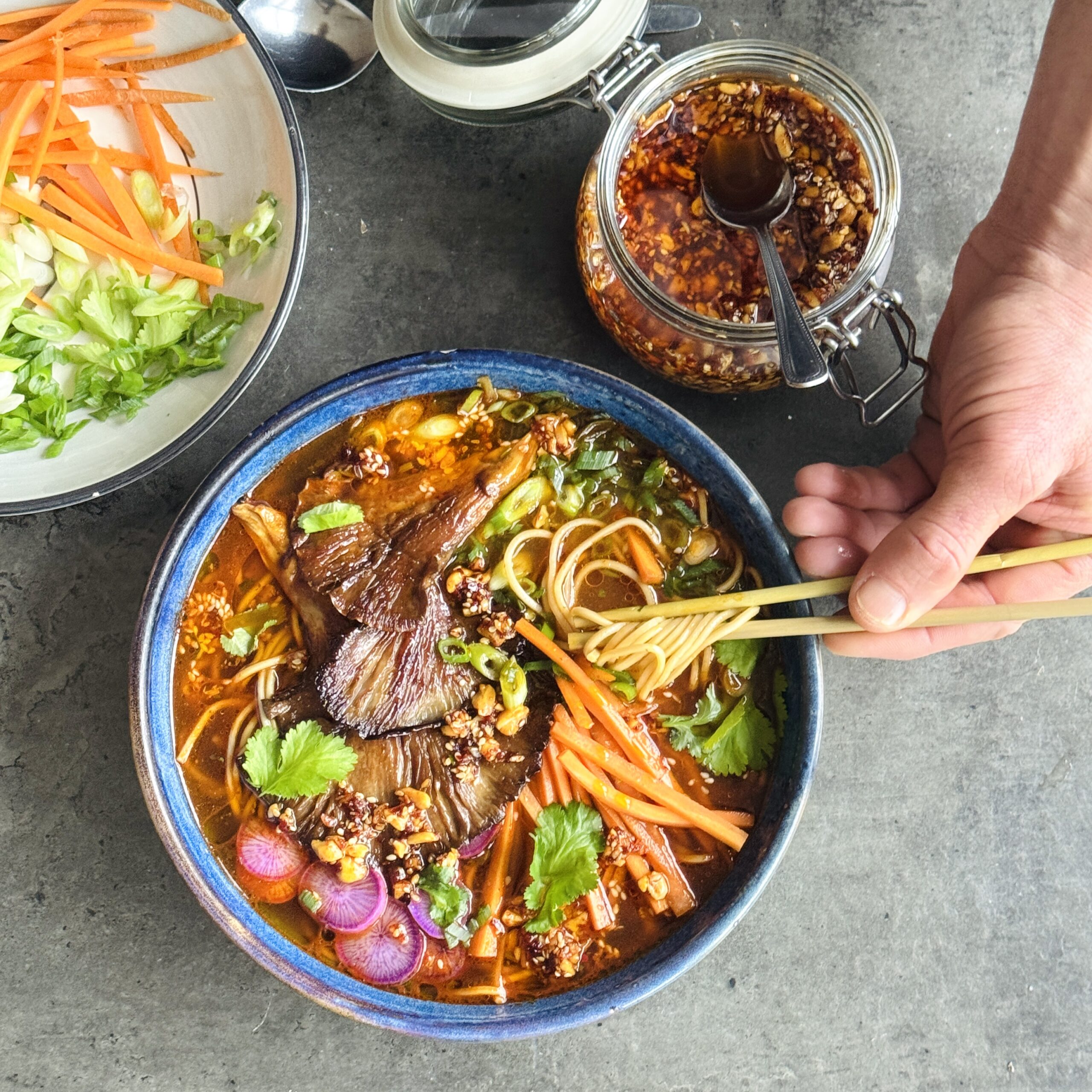 a photo of Thai Red Curry Noodle Bowl