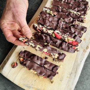 a photo of Air Fryer Chocolate Nut Bark