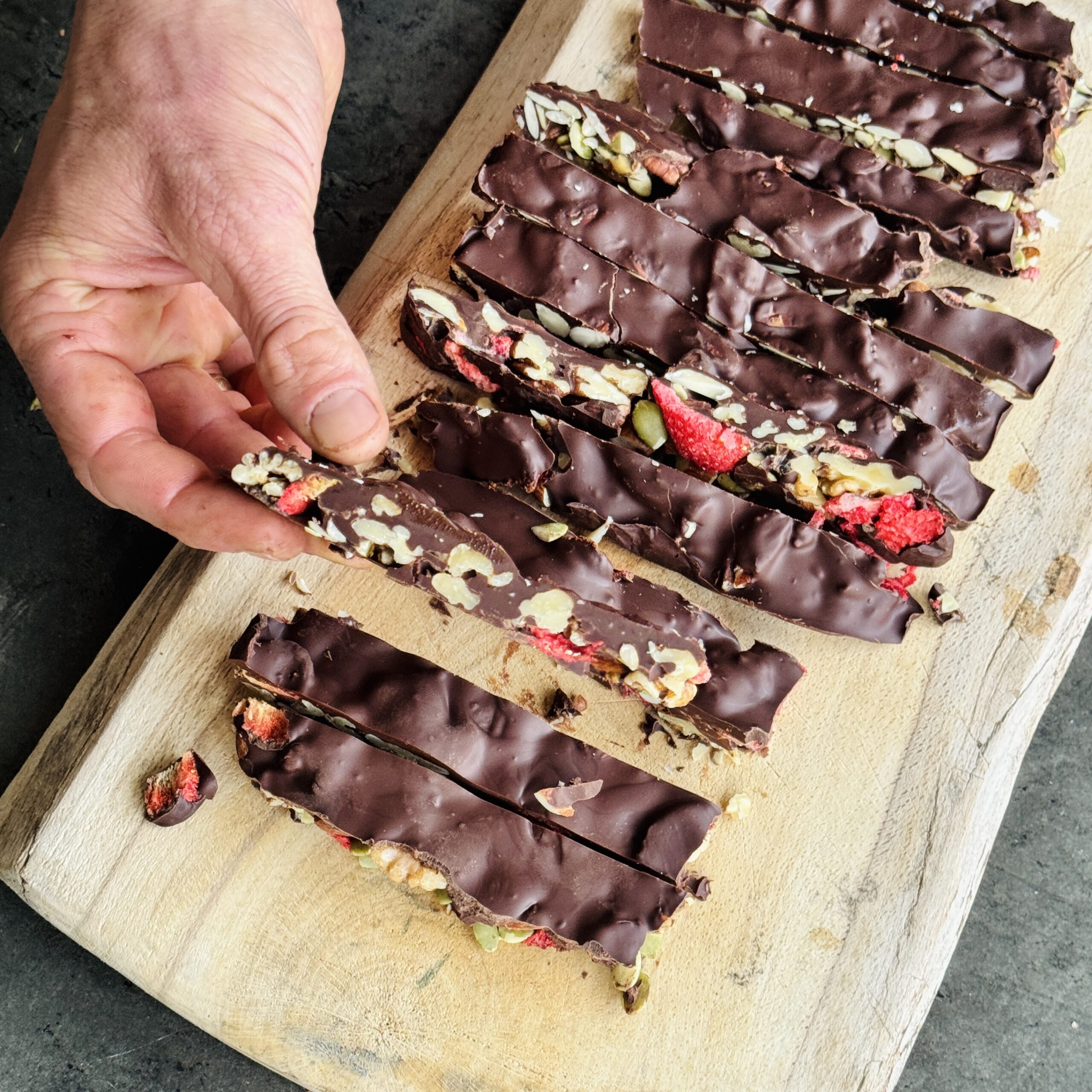 a photo of Air Fryer Chocolate Nut Bark