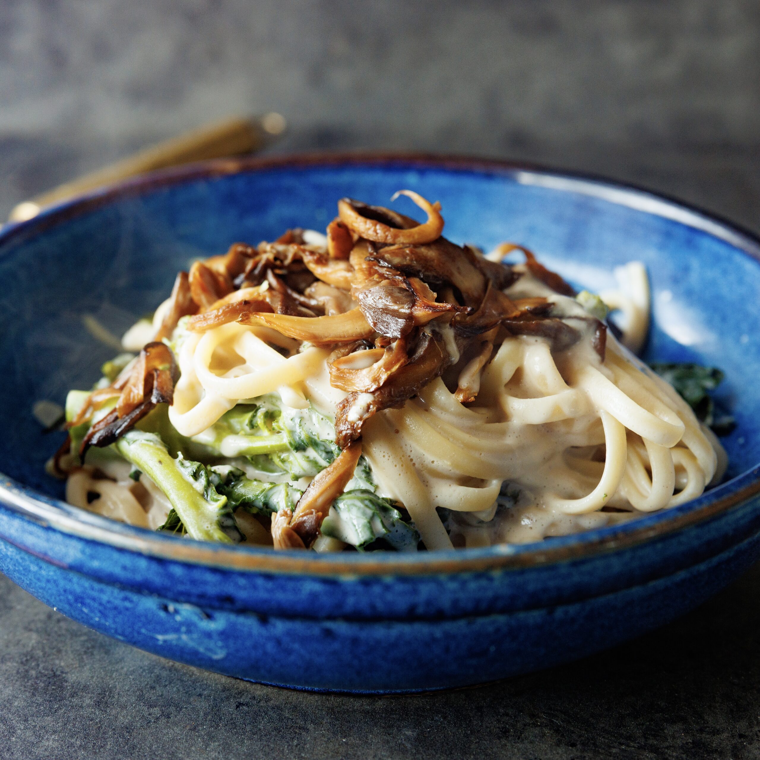 a photo of Creamy Mushroom Linguine