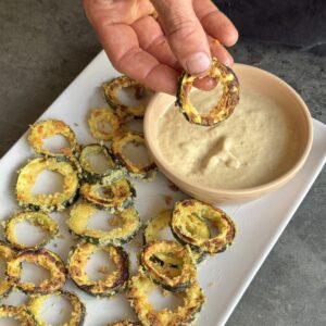 a photo of Courgette Rings with Zero Waste Sauce