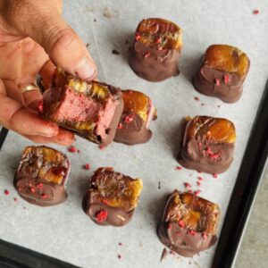 a photo of Cherry Sorbet & Date Ice Cream Sandwiches